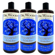 Dr. Woods Pure Peppermint Liquid Castile Soap, 32 Ounce (Pack of 3) - £51.16 GBP