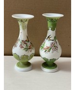 Antique Hand Painted Glass Vases SMALL Mt READ MORE - $28.76