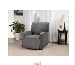 Kathy Ireland Daybreak Form-Fitting Recliner Slipcover Charcoal Poly/Spa... - $37.99