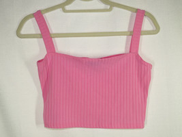 Pretty Little Thing Women&#39;s Pink Ribbed Cropped Tank Size 6 - £7.80 GBP