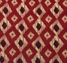 Richloom Kashan Jewel Red Geometric Diamond Ikat Multiuse Fabric By Yard 54&quot;W - £6.26 GBP