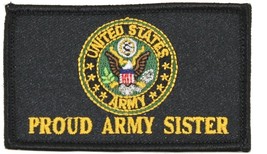 PROUD ARMY SISTER 2 X 3  EMBROIDERED UNIFORM VEST SHIRT PATCH WITH HOOK ... - £22.74 GBP