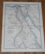 1907 Antique Map Of Egypt Sudan Nile River Nubia / Africa / Saudi Arabia - $25.75