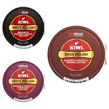 Kiwi Leather Shoe Polish 3 Pack Black Cordovan 1.125oz Each &amp; Brown Gian... - $23.47