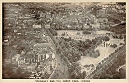 Piccadilly &amp; Green Park London ENGLAND-1920s Aerial Photo Postcard - £6.25 GBP