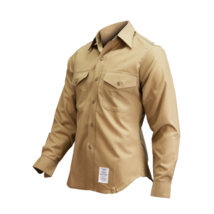 Usmc Tan Dress Shirt Marine Corps 15-1/2 X 36 Button Up Military Crease Cl EAN - £16.14 GBP