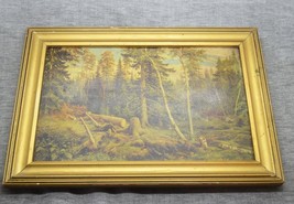 Vintage painting of Shishkin &quot;Felling a forest&quot; circa 1970 year, reproduction - £12.57 GBP