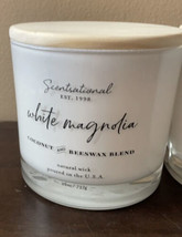 Scentsational White Magnolia Candle Large Glass Jar 26oz Coconut Beeswax - £26.72 GBP