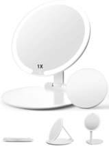 Makeup Mirror with Lights, 8&quot; Foldable Lighted Makeup Mirror for Travel,... - £37.58 GBP