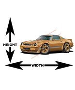 1981 Chevrolet Camaro T-Top Gold Muscle Car Art Wall Decal - $57.62 CAD+