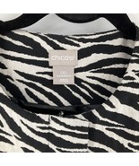 Womens 00 Chicos Black White Zebra Lined Jacket Pocket 3/4 Sl Peacoat Si... - £27.36 GBP
