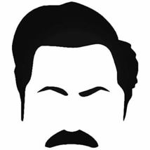 Ron Swanson | Decal Vinyl Sticker | Cars Trucks Vans Walls Laptop | Parks and Re - £2.24 GBP