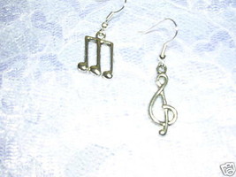 Triple Music Note And Treble Clef G Clef Sheet Music Symbol Pair Earrings - £3.17 GBP