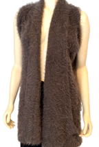 Urban Outfitters Sleeveless Shawl Collar Eyelash Knit Vest Grey One Size - €16,27 EUR