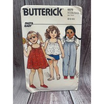Butterick Children Dress Jumpsuit Top Shorts Sewing Pattern sz 5-6X 6570 - uncut - £7.09 GBP