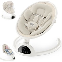 Babybond Baby Swings For Infants, Bluetooth Infant Swing With Music, Beige - $186.28