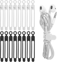 16Pcs 4.2&quot; Silicone Cable Ties Cord Organizer for Cable Management Reusable Cabl - £18.04 GBP