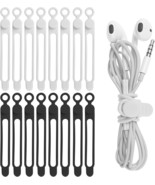 16Pcs 4.2&quot; Silicone Cable Ties Cord Organizer for Cable Management Reusa... - £17.21 GBP