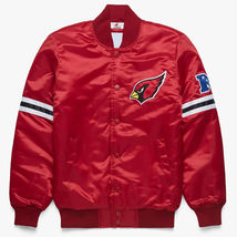 NFL Arizona Cardinals Vintage 80s Baseball Letterman Varsity Red Satin Jacket - £110.91 GBP