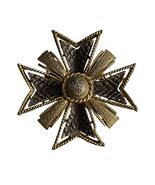 Vintage Maltese Cross Brooch Gold Tone Textured Ornate Statement Pin 2.5 Inch - $22.50