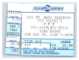 Ted Nugent Concerto Ticket Stub Dicembre 30 1990 Detroit Michigan - £36.39 GBP