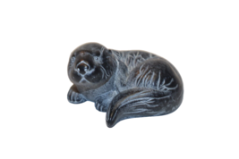 Vintage 1.75&quot; Tall BOMA Carved Black Resin Composite Seal Sea Lion Signe... - £12.65 GBP