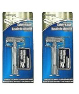 2 x Double Edge Stainless Steel Handle Shaving Safety Razor Men&#39;s Classi... - $20.33 CAD