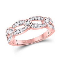 10kt Rose Gold Womens Round Diamond Open Band Ring 1/3 Cttw - £344.24 GBP