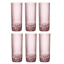 Bormioli Rocco America &#39;20s 13.5 Ounces Long Drink Glass, Set of 6 - Lilac Rose - £73.53 GBP