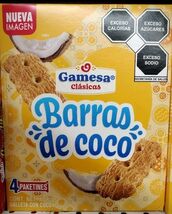 3X GAMESA COCONUT COOKIE BARS ( BARRAS DE COCO ) 3 BOXES OF 468g EACH -F... - $51.57 CAD