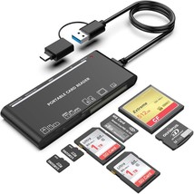 USB C USB3.0 Multi Card Reader for SD CF Micro SD XD MS Cards 7 in 1 Adapter Hub - £30.52 GBP