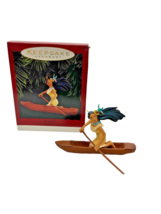 VINTAGE 1995 Hallmark Keepsake Ornament Disney Pocahontas &amp; Flit in Canoe - £11.14 GBP