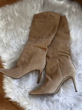 J crew suede leather boots size 9 below the knee classy heeled pointed toe - $84.15