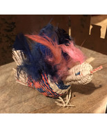 Vtg Cockerel 4” Rooster Poultry Chicken Farm Decor Figure Rattan Feather... - $540.72 MXN