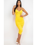 Women&#39;s Cross Wrap Ruched Midi Dress - $309.36 MXN