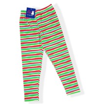 Vintage Girls Pants Flap Happy 5 Green Red Blue Leggings Pull On Striped USA 90s - £8.97 GBP