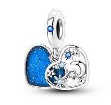 2024 New Charm S925 Stars Over Blue Sky Dangle Fit Bracelet and Necklace - £8.62 GBP
