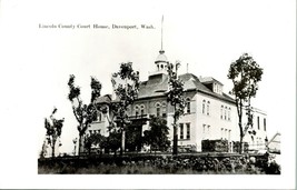 Vtg Cartolina RPPC 1940s Davenport Washington Wa - Lincoln Contea Palazzo Della - £13.41 GBP