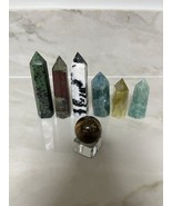 Crystal Tower Bundle (6) and Tiger Eye Sphere - $48.61 CAD
