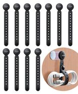 JOYROOM 12PCS Magnetic Cable Ties Black Reusable Silicone Organizers - $85.49 MXN