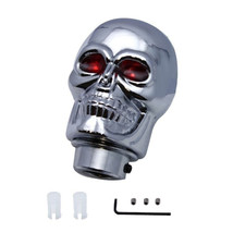 Chrome Skull Red Eyes Handle Gear Shift Knob Lever Column Floor Shifter Hot Rod - £8.97 GBP