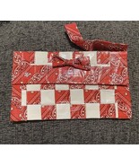 Women’s Handmade Duct Tape Red White Square Pattern 9 Inch Wallet - $10.97 CAD