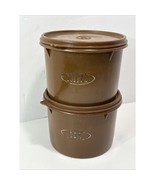 Vintage Tupperware Coffee And Tea Canisters Brown With Lids 263-5 Set Of 2 - $17.81