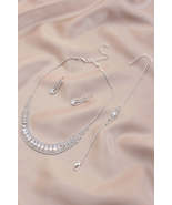 Clear Bridal Rhinestone Bracelet Necklace Set_ - £15.18 GBP