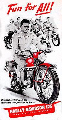 1950's Harley Davidson 125 - Promotional Advertising Poster - $32.99