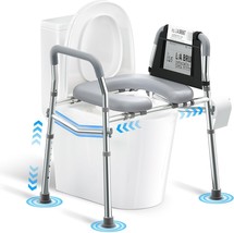 Lotuhill Raised Toilet Seat with Handles, Height Width Adjustable 400 LB... - $47.50