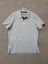 Oakley Tailored Fit Polo Shirt Mens XL Heather Gray Short Sleeve Spellout Golf - £20.83 GBP