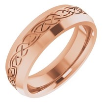 Authenticity Guarantee 
14k Rose Gold 5 MM Celtic Motif Comfort Fit Wedding Band - £786.79 GBP+