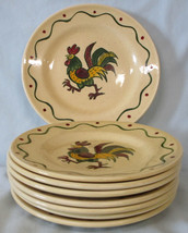 Metlox Poppytrail California Provincial Rooster  Bread Plate 6 1/2&quot;, Set of 8 - £19.46 GBP
