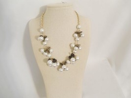 INC International Concept 18&quot;Gold Tone Simulated Pearl &amp; Disc Necklace C466 $44 - £12.89 GBP